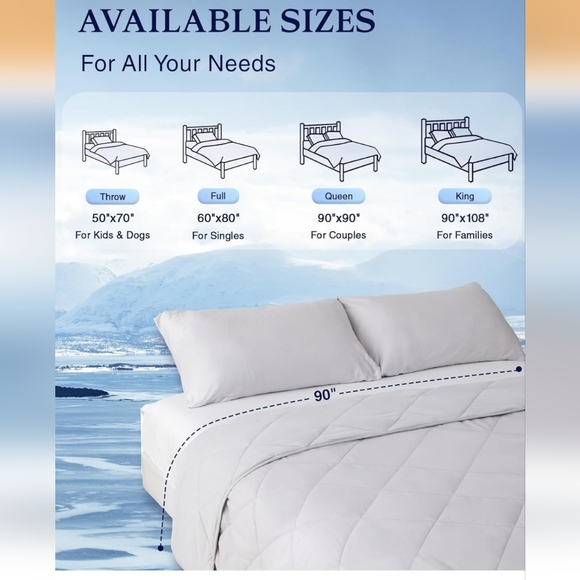 ZonLi Cooling Blanket for Hot Sleepers,90"x108" King Size Lightweight Cool Touch - Picture 9 of 13